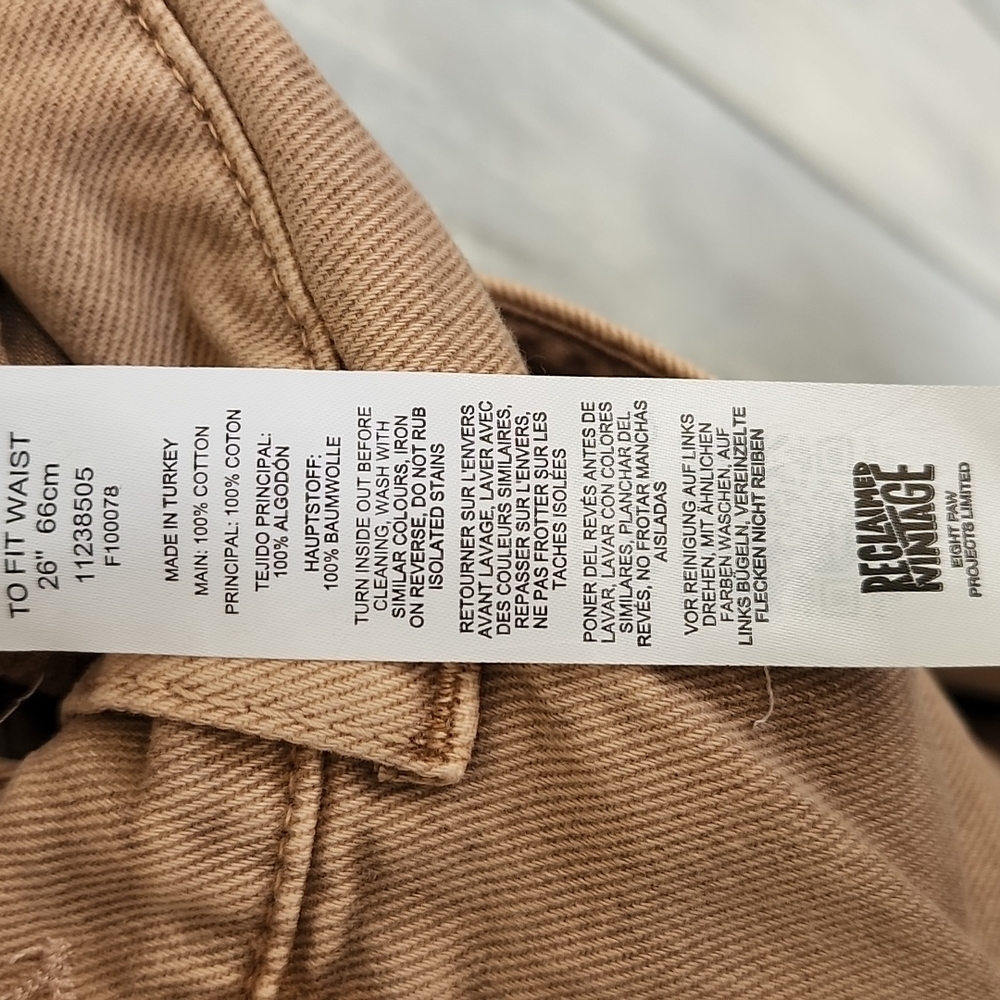 ASOS Reclaimed Vintage Inspired 90's Dad Jeans in Sand Wash W 26 NEW NWT - Picture 12 of 13